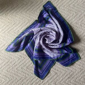 Vintage Houndstooth Scarf Glentex Purple Green